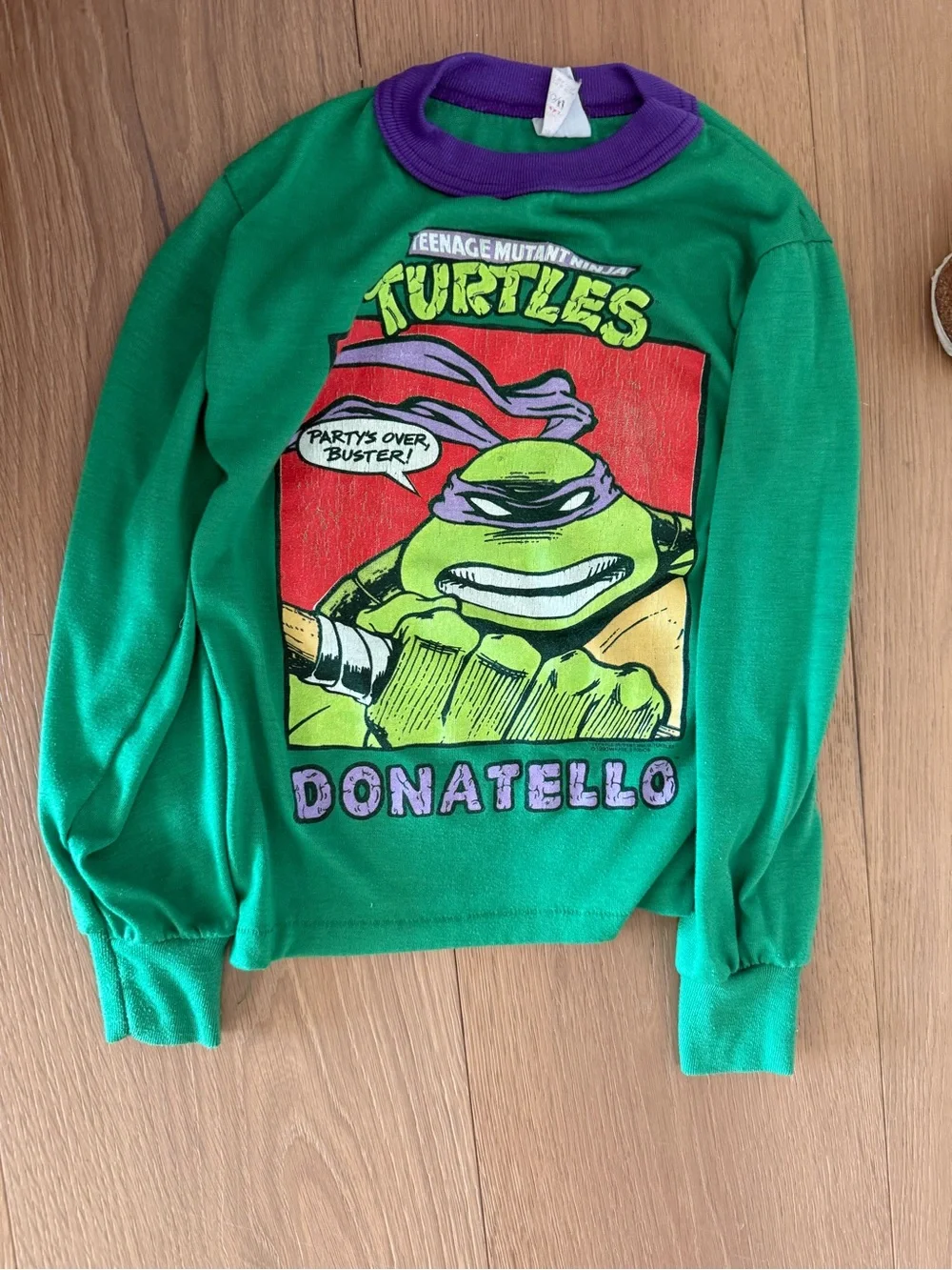 Donatello Green Kids Top tmnt vintage